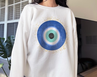 Evil Eye Sweatshirt Aesthetic Sweatshirt Crew Neck Sweatshirt Evil Eye Clothing Trendy Clothes Aesthetic Shirt Tarot Shirt Trendy Sweatshirt