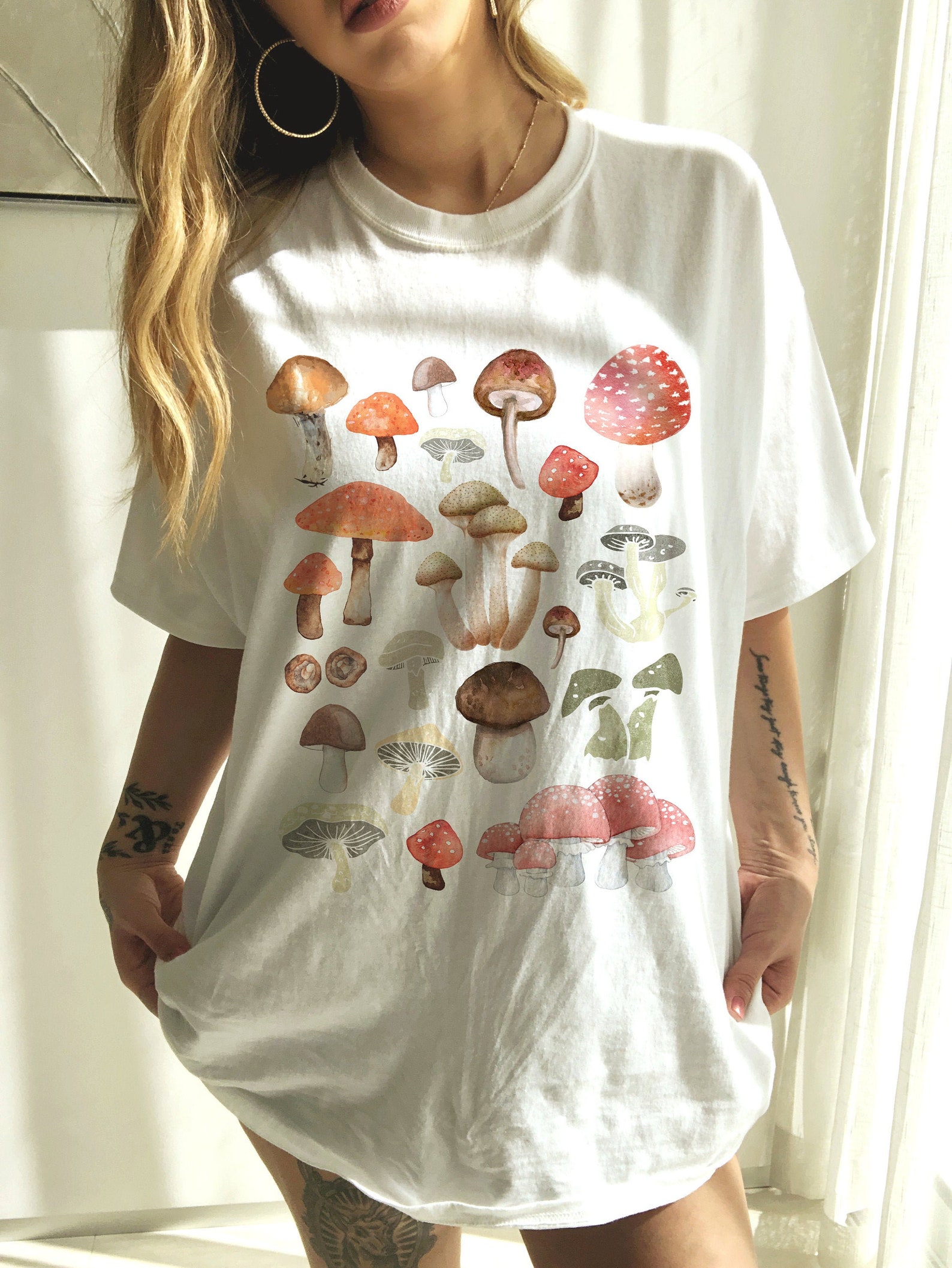 Mushroom Shirt Cottage Core Shirt Mushrooms Botanical Shirt Etsy Canada