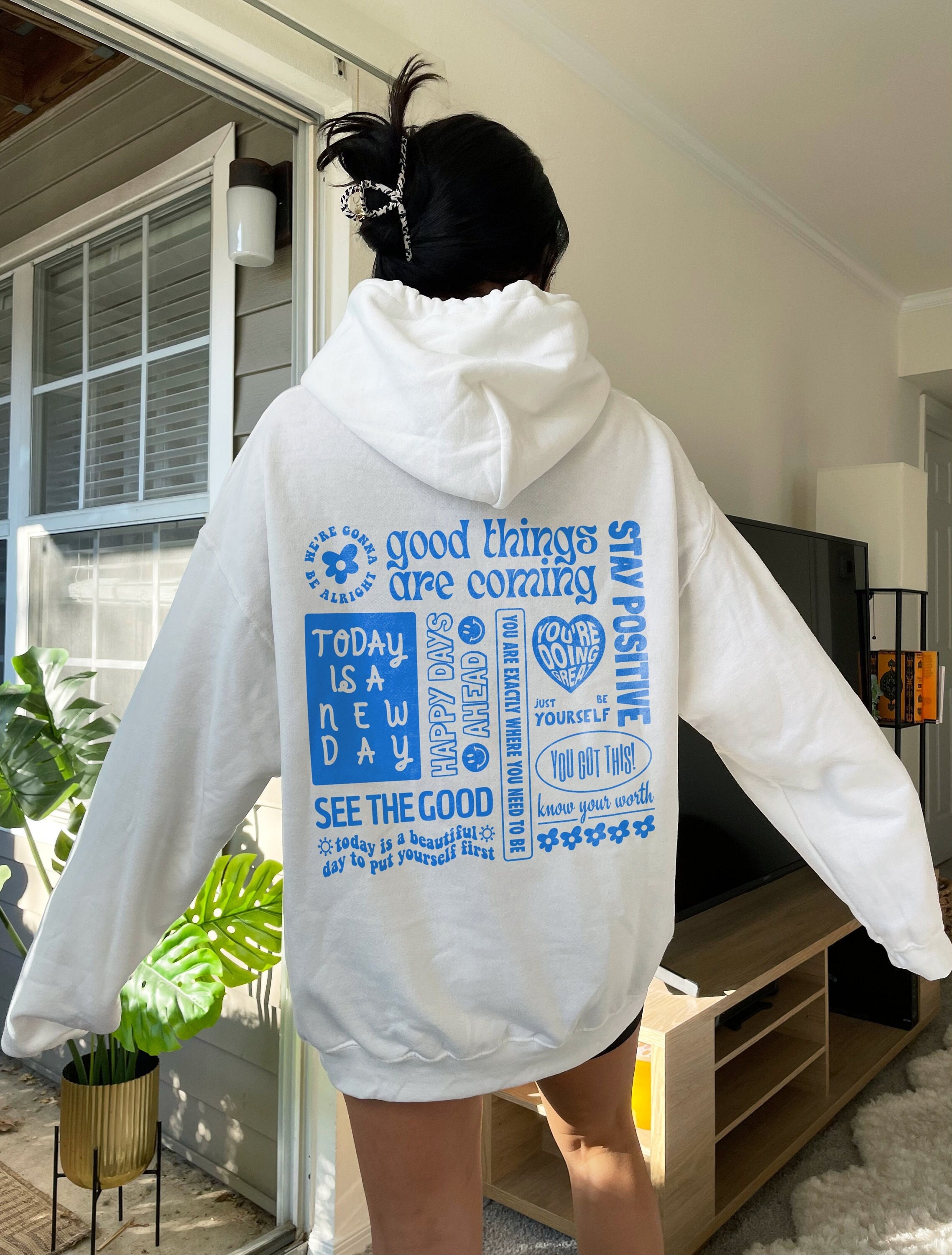Christy blue cheap butterfly hoodie