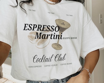 Espresso Martini Cocktail Club Drinking Shirt Cocktail Tees Bachelorette Merch Cocktail Gift Alcohol Shirt Girls Trip Shirts Preppy Clothes