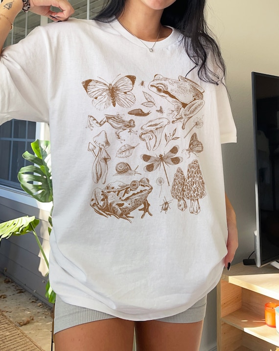 Goblincore Clothing Mushroom Shirt Dark Academia Clothing Light Academia Fairycore Mushroom Tee Toad Shirt Frog Shirt Cottagecore Clothing