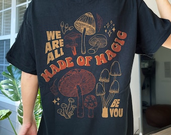 Mushroom Shirt Magic Mushroom Mushroom Top Mushroom Tshirt Botanical Shirt Trippy Shirt Mushroom T Shirt Back Print Shirt Aesthetic Clothes