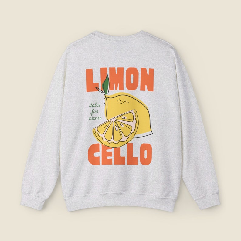 Limoncello Crew Neck Sweatshirt Italy Shirt Preppy Clothes Alcohol Tops Amalfi Coast Crewneck Trendy Clothing Italian Lemons Aesthetic image 8