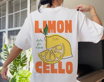 Limoncello Shirt Italy Shirt Preppy Clothes Alcohol Shirts Amalfi Coast Tshirt Trendy Clothing Italian Lemons Aesthetic Cute Graphic Tees