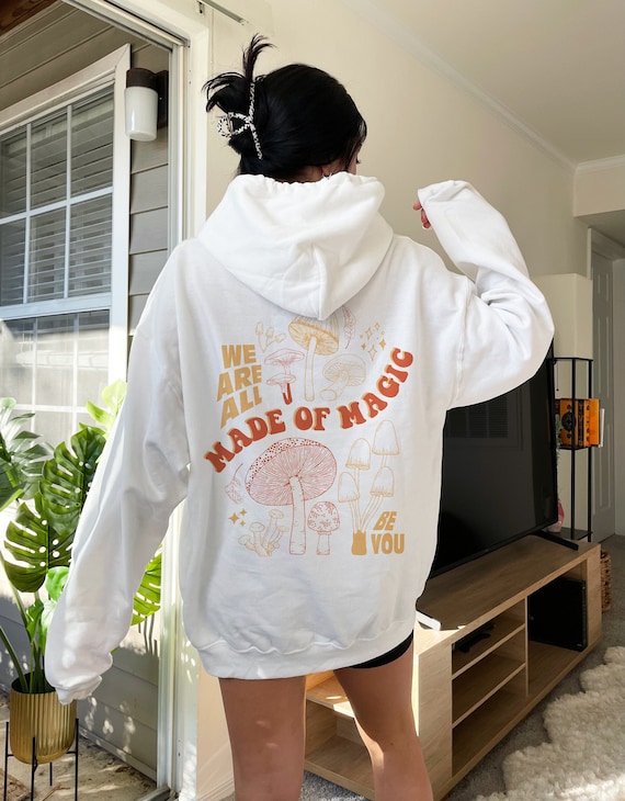 Mushroom Sweatshirt Trendy Hoodies Indie Clothes Mushroom Sweater Aesthetic Hoodie Oversized Trendy Hoodie Back Print Trendy Sweatshirt