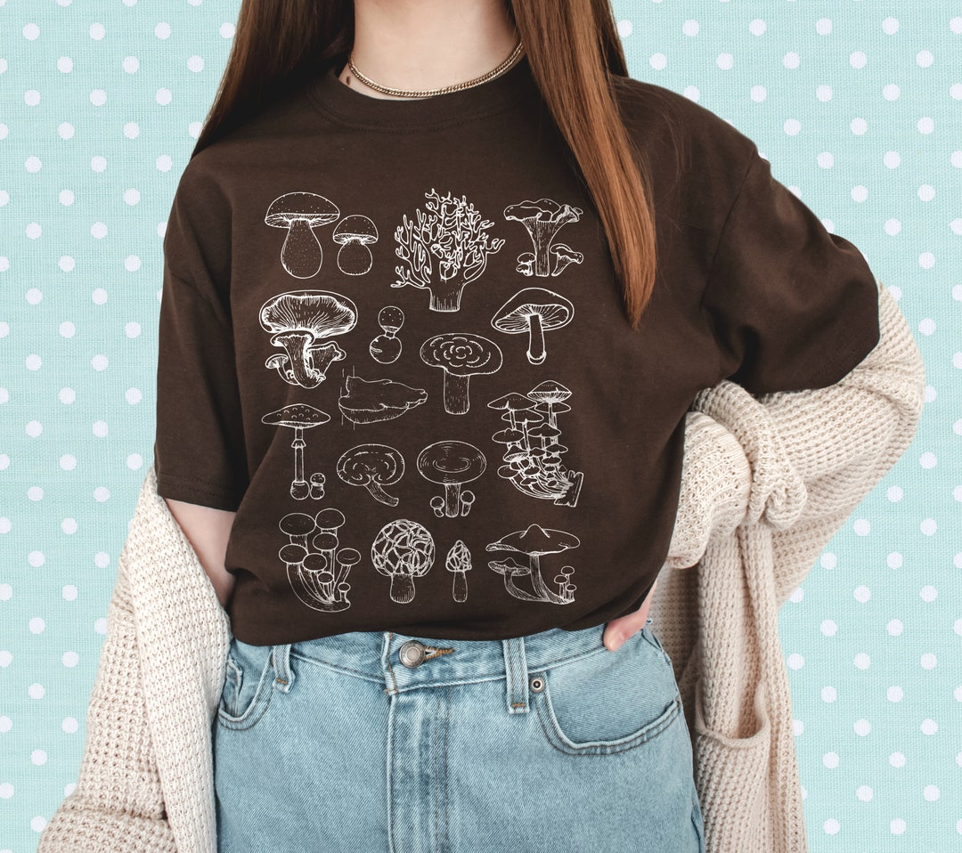 Mushroom Shirt Cottagecore Clothing Dark Academia Clothing Etsy