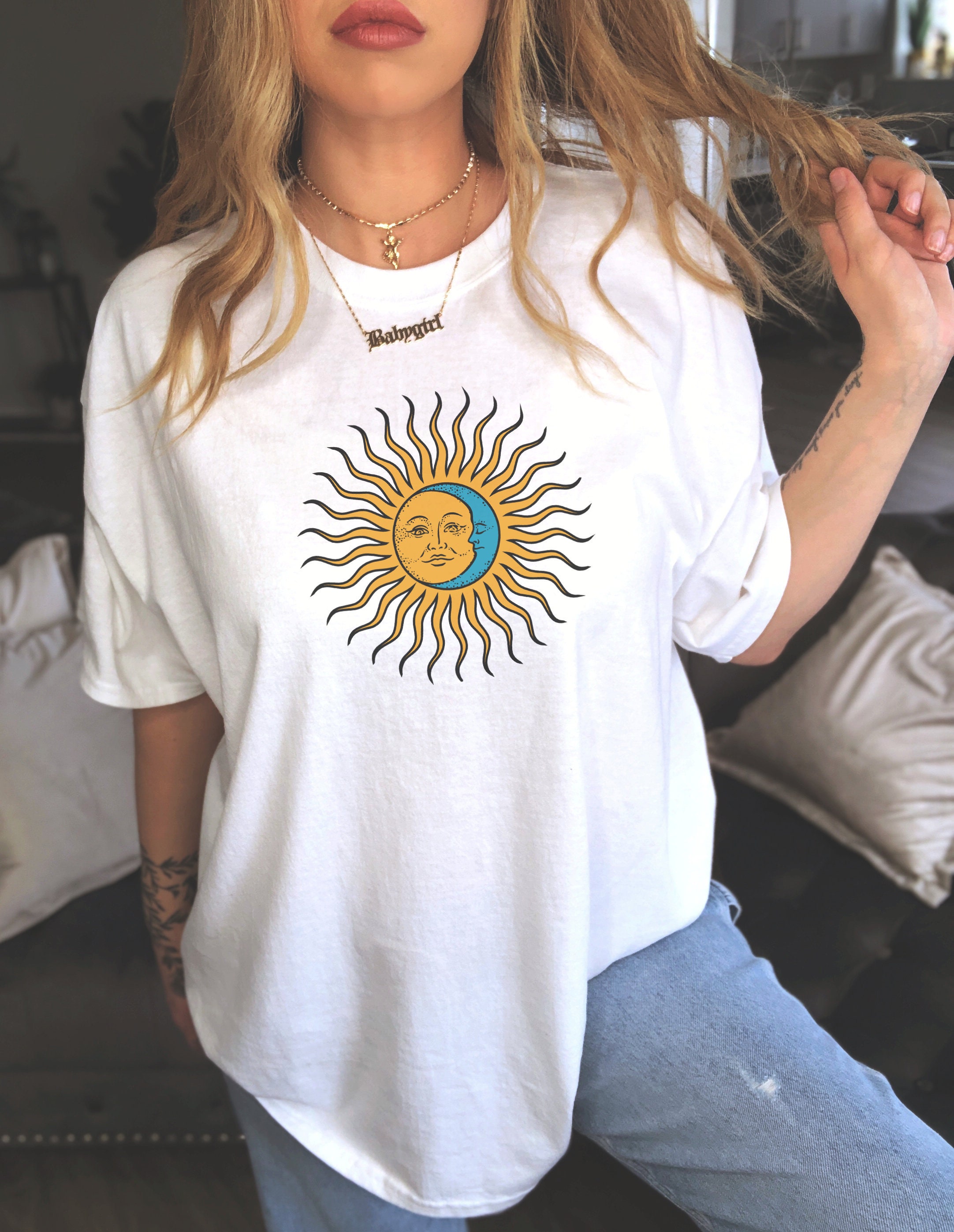 Sun and Moon Shirt Aesthetic Shirt Boho Shirt Celestial Shirt - Etsy