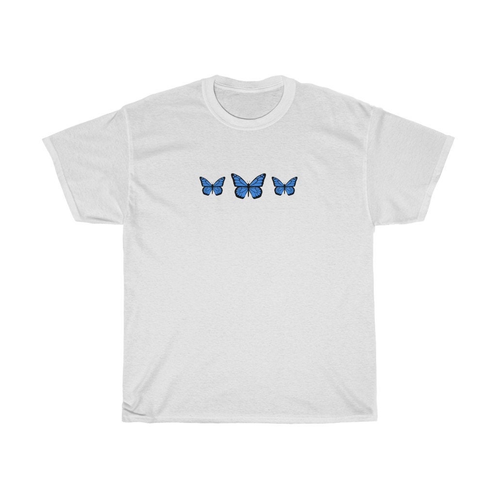 Blue Butterfly Shirt Butterfly Tee Monarch Butterfly T Etsy