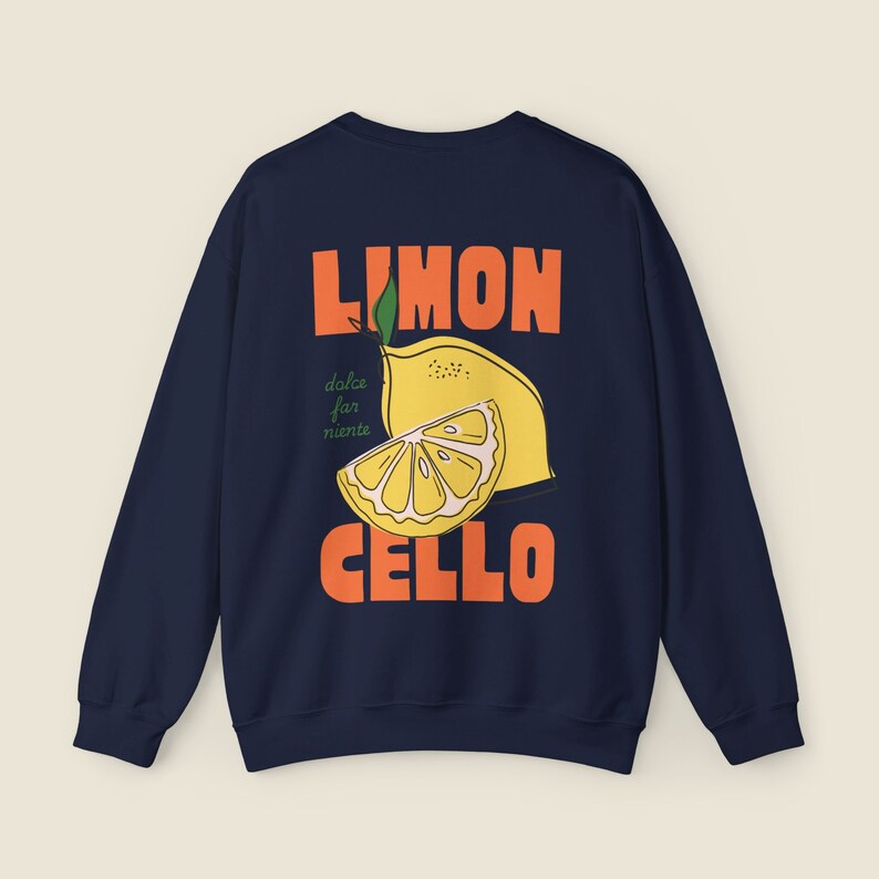 Limoncello Crew Neck Sweatshirt Italy Shirt Preppy Clothes Alcohol Tops Amalfi Coast Crewneck Trendy Clothing Italian Lemons Aesthetic image 6