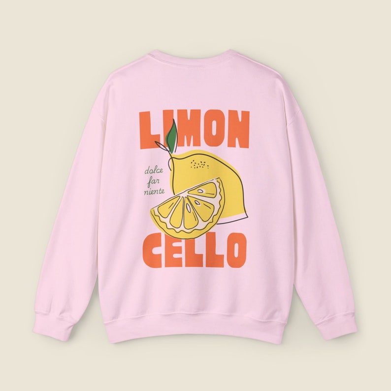 Limoncello Crew Neck Sweatshirt Italy Shirt Preppy Clothes Alcohol Tops Amalfi Coast Crewneck Trendy Clothing Italian Lemons Aesthetic image 2