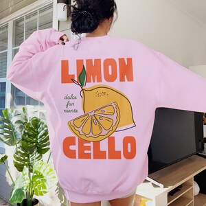Limoncello Crew Neck Sweatshirt Italy Shirt Preppy Clothes Alcohol Tops Amalfi Coast Crewneck Trendy Clothing Italian Lemons Aesthetic image 1