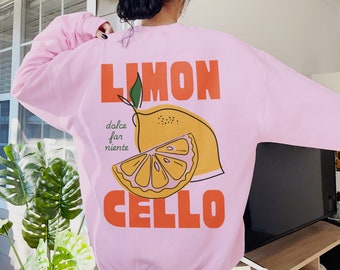 Limoncello Crew Neck Sweatshirt Italy Shirt Preppy Clothes Alcohol Tops Amalfi Coast Crewneck Trendy Clothing Italian Lemons Aesthetic