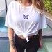 Purple Butterfly Shirt, Monarch Butterfly T Shirt, Butterfly T-shirt, Mariposa Butterfly, Aesthetic Tees, Graphic Butterfly Tee