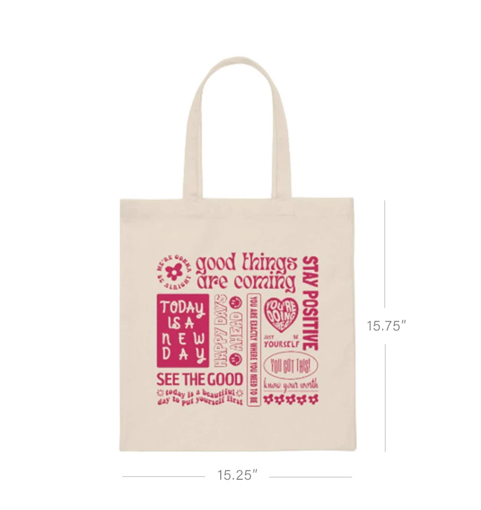 CafePress "Talk Less Smile More" Tote Bag – Natural Canvas, Reusable Shopping Bag, Two Sizes Available - View #3