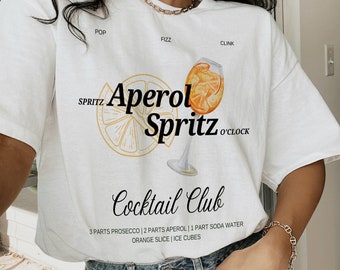 Aperol Spritz Cocktail Club Drinking Shirt Cocktail Lover Shirt Bachelorette Merch Cocktail Gift Trendy Girls Trip Shirts Signature Drink