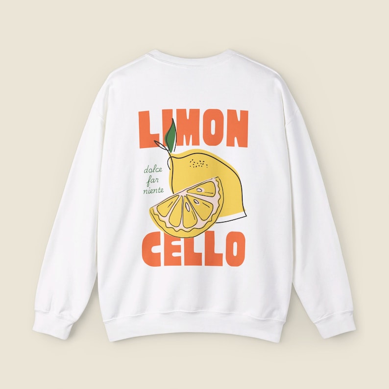 Limoncello Crew Neck Sweatshirt Italy Shirt Preppy Clothes Alcohol Tops Amalfi Coast Crewneck Trendy Clothing Italian Lemons Aesthetic image 4