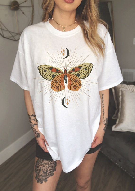 Butterfly Shirt Moth Shirt Moon Shirt Moon Phase Shirt | Etsy