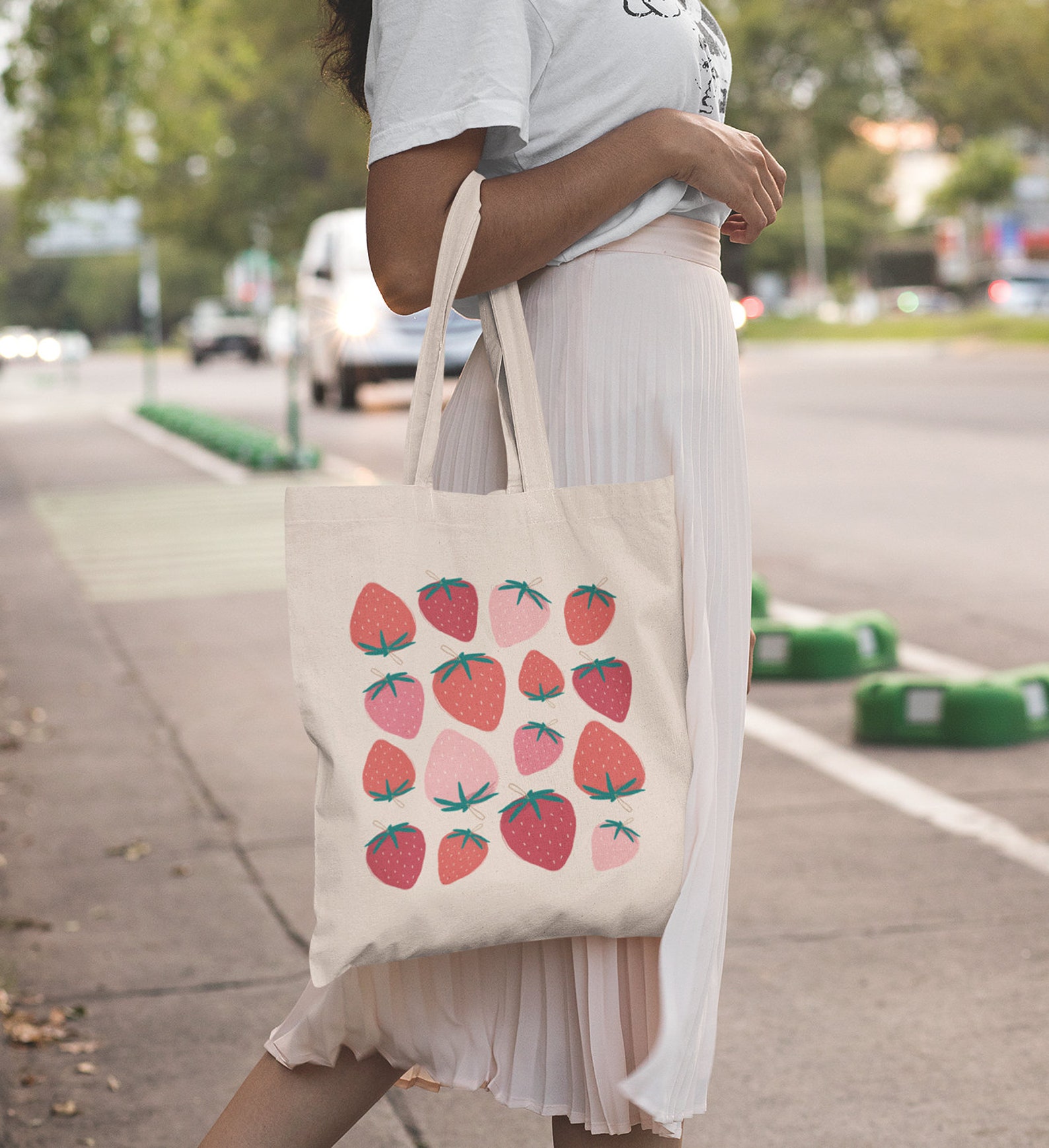 Strawberry Tote Bag Cute Tote Bag Strawberry Bag Plant Tote - Etsy Canada