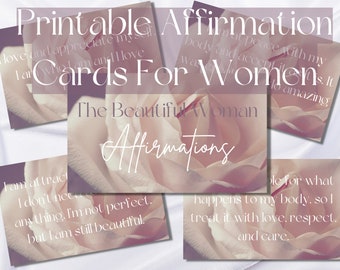 100 druckbare Affirmationskarten für Frauen | Affirmation Karten Deck | Frauen Empowerment Karten | Positive Karten |