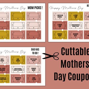 Printable Mothers Day Coupons | INSTANT DOWNLOAD Coupons | Last Minute Mothers Day Gift | Gift For Mother