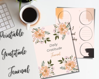 Diario de gratitud imprimible / Diario imprimible / Diario de cuidado personal / Diario para mujeres / Imprimible