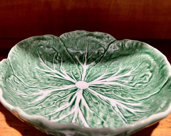 Bordallo Pinheiro Grenn Repollo Hoja 8" Tazón para servir