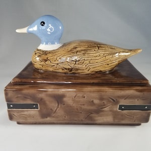 Vintage Ceramic Trinket Box with Duck Lid