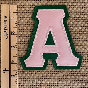 Parches termoadhesivos con letras griegas de 4 pulgadas de la hermandad griega, Delta, Sigma, Theta, Alpha, Kappa, Alpha, Zeta, Phi, Beta, Sigma, Gamma, Rho, puntada en zigzag