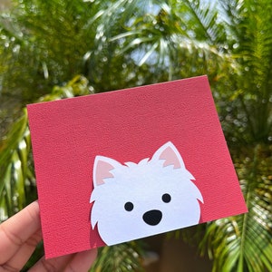 Westie Dog Cards, Greetings Stationary, Colorful Fun Blank Note Cards, West Highland Terrier Dog Mom Birthday All Occasion Gifts