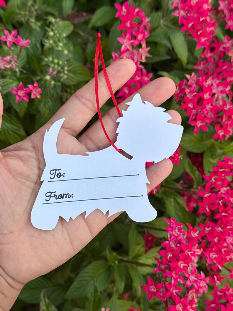 Westie Christmas Gift Tags Present Wrapping Paper Gift Wrap Dog Scotties West Highland White Terrier Westie Christmas Gift Tags, West Highland Terrier Dog, Holiday Gift Wrapping Set of 20