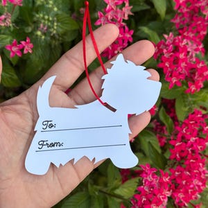 Westie Christmas Gift Tags Present Wrapping Paper Gift Wrap Dog Scotties West Highland White Terrier Westie Christmas Gift Tags, West Highland Terrier Dog, Holiday Gift Wrapping Set of 20