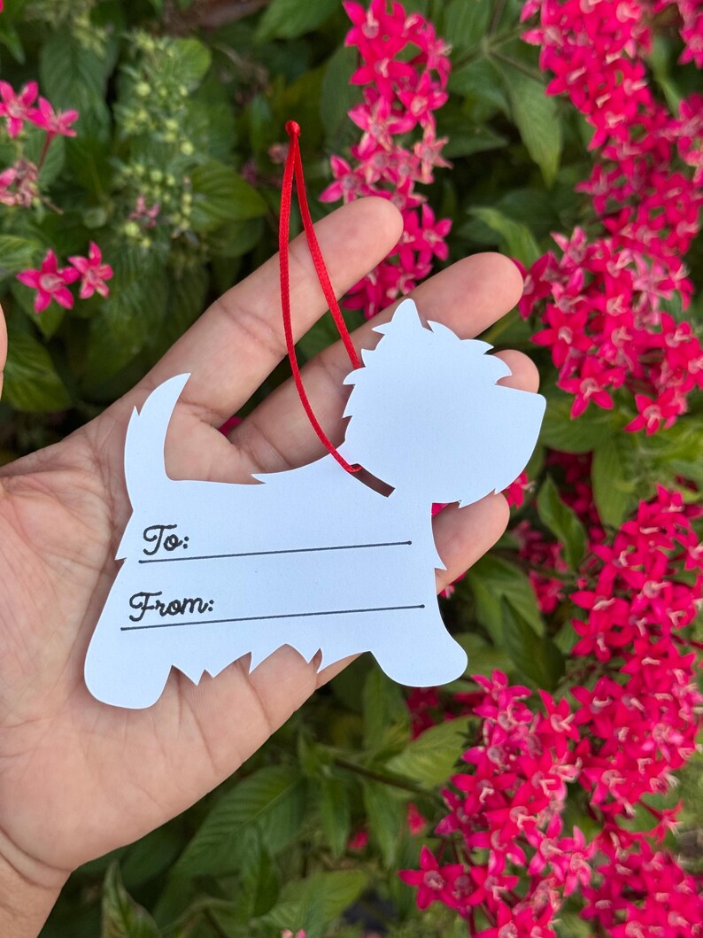 Westie Christmas Gift Tags Present Wrapping Paper Gift Wrap Dog Scotties West Highland White Terrier Westie Christmas Gift Tags, West Highland Terrier Dog, Holiday Gift Wrapping Set of 20