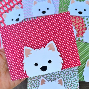 Westie Christmas Cards, West Highland White Terrier Dog Cards, Holiday Gift Giving Sets, Westie Mom, Westie Puppy Stationary