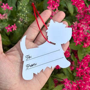 Westie Christmas Gift Tags Present Wrapping Paper Gift Wrap Dog Scotties West Highland White Terrier Westie Christmas Gift Tags, West Highland Terrier Dog, Holiday Gift Wrapping Set of 20