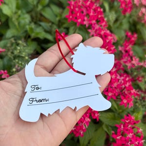 Westie Christmas Gift Tags Present Wrapping Paper Gift Wrap Dog Scotties West Highland White Terrier Westie Christmas Gift Tags, West Highland Terrier Dog, Holiday Gift Wrapping Set of 20