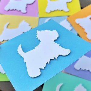 Westie Dog Blank Cards, Westie Greeting Stationary, Colorful Fun Note Cards, White West Highland Terrier Dog Puppy Mom Summer Gift 10 Set