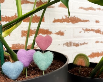 heart plant stake, handmade plant accessory