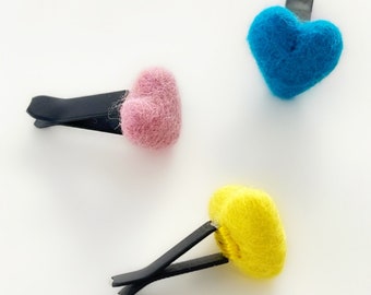 Set of 3-Little Wool Heart Car Vent Diffuser: Essential Oil Aromatherapy Charm