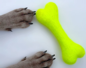 Felted Wool Dog Bone Toy: Natural, Durable Chew Toy