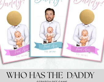 Personalised Baby Shower Game, Who Has The Daddy? Scratch Off Cards (Printed)