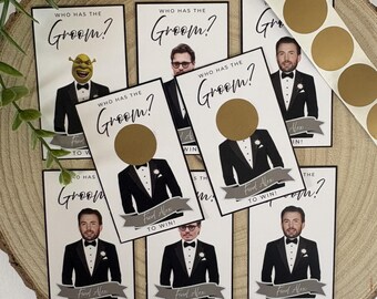 Personalized Who Has The Groom Party Game, Scratch Off Card Party Favour, Physical Product