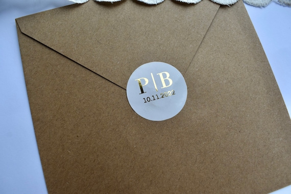 Buy Envelope Sticker With Initials for Wedding Invitation