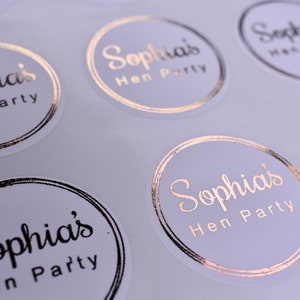 Luxury Hen Do Sticker, Personalised Hen Party Sticker, Foiled Event Party Sticker, Hen Party Favours, Bride Squad, Bride Tribe, Team Bride