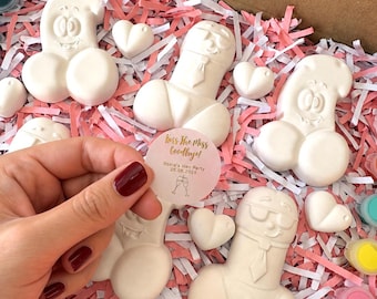 Paint Your Own Willy Kit | Hen Party Activity for 6 Guests, Personalised Stickers