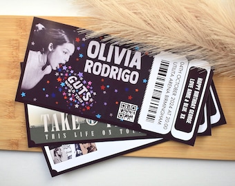 Personalised Concert Ticket | Custom Event Ticket | Memorabilia | Event Ticket | Surprise Ticket | Souvenir Ticket | Olivia Rodrigo Ticket