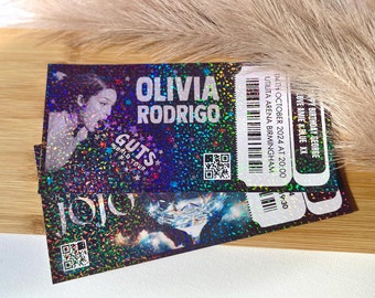 Personalised Holographic Glitter Concert Ticket | Custom Event Show Ticket | Gift Card Voucher | Musical Theatre Tickets | Souvenir Ticket