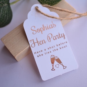 Hen Party Perosnalised Rosegold Foiled Favor Tags | Foiled Hen Do Stickers | Miss To Mrs | Hangover Kit  | Bride Tribe | Bridal Shower