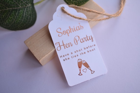 Hen Party Perosnalised Rosegold Foiled Favor Tags | Foiled Hen Do Stickers | Miss To Mrs | Hangover Kit  | Bride Tribe | Bridal Shower