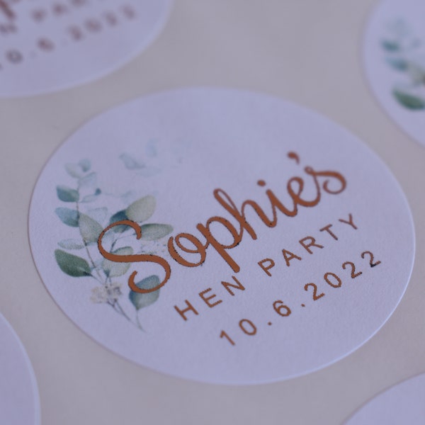Luxury Hen Do Sticker, Personalised Hen Party Sticker, Foiled Event Party Sticker, Hen Party Favours, Bride Squad, Bride Tribe, Team Bride