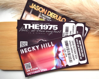 Personalised Concert Ticket | Any Artist Custom Event Ticket | Memorabilia| Ticket Reveal | Gift Voucher | Souvenir Ticket | Theatre Ticket
